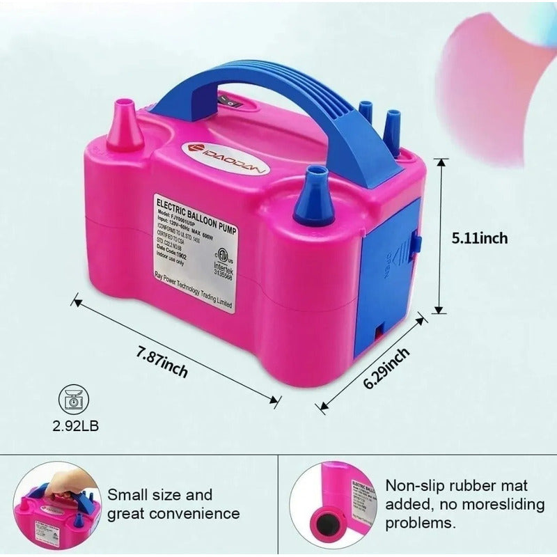 Bombas Inflador Globos Electrico Doble Boquilla Bomba 600w