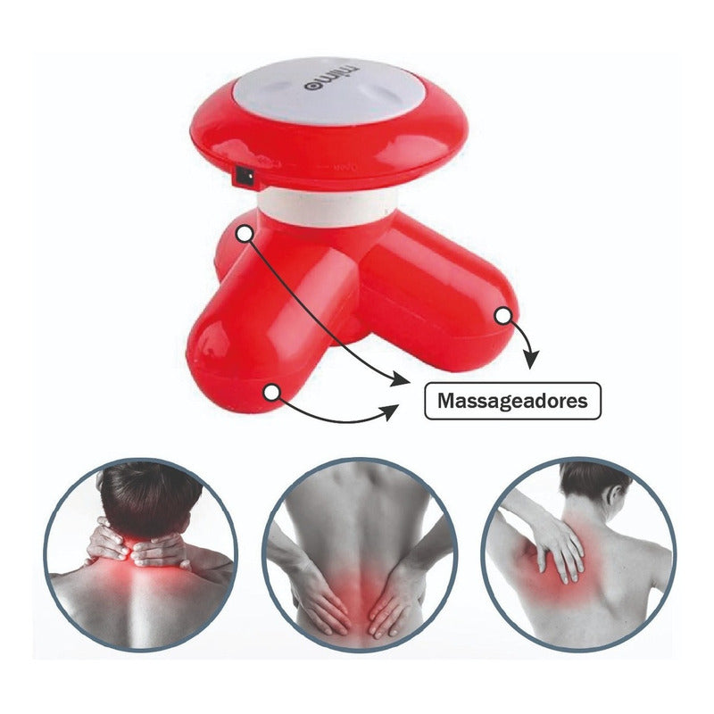 Mini Masajeador Eléctrico Azul Mimo Para Cuerpo, Cuello Y Espalda