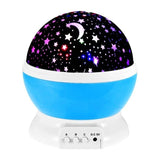 Lampara Velador Estrellas Y Lunas Giratorio Proyector Color De La Estructura Azul