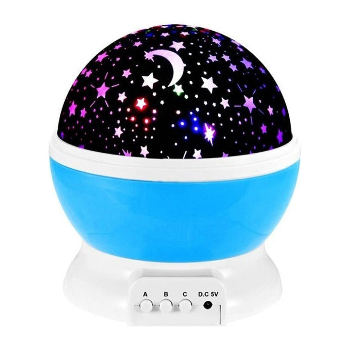 Lampara Velador Estrellas Y Lunas Giratorio Proyector Color De La Estructura Azul