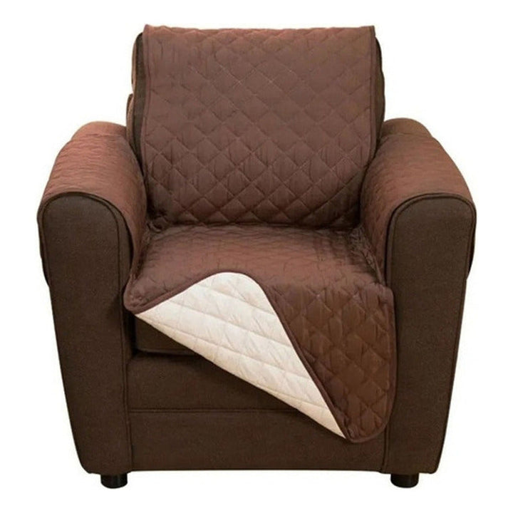 Funda Cobertor ,cubre Sofa Protector Reversible 1 Cuerpo Color Marrón