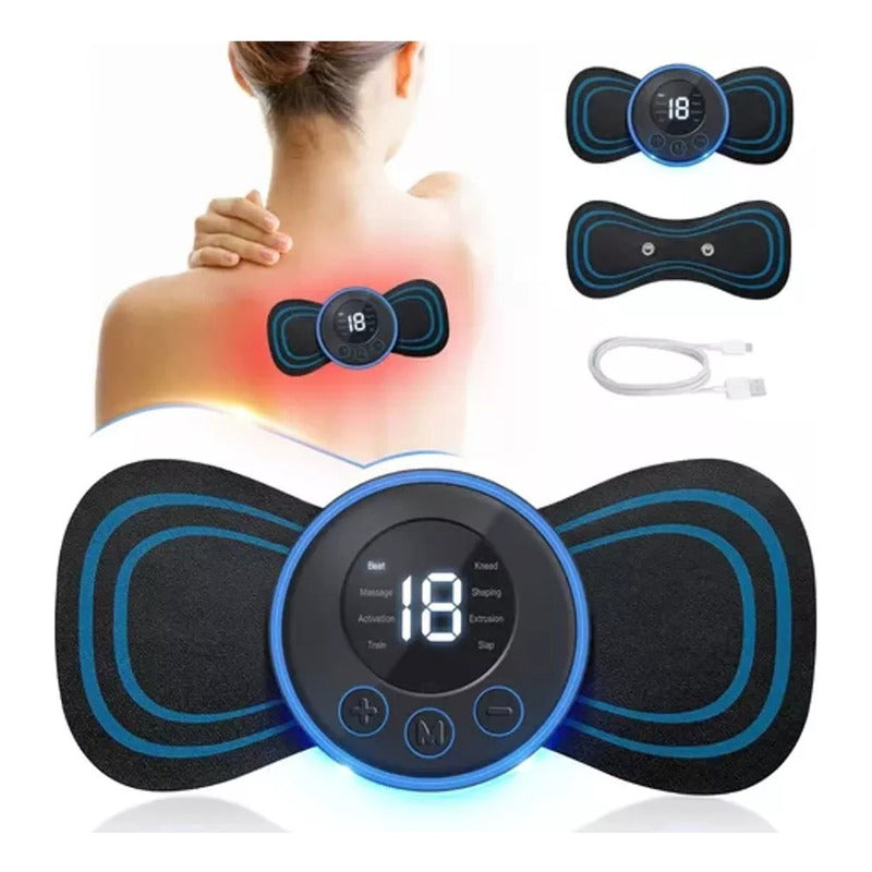 Masajeador Portátil Recargable Para Dolor De Espalda, Cuello Y Espalda, Color Negro