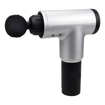 Masajeador Muscular Fascial Gun Kh-320 Vibratorio 4 Cabeza Color Plateado/negro 220v