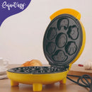 Mini Maquina Para Pancakes De Figuras Infantiles Waflera Color Amarillo
