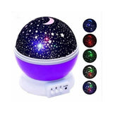 Lampara Velador Estrellas Y Lunas Giratorio Proyector Color De La Estructura Azul