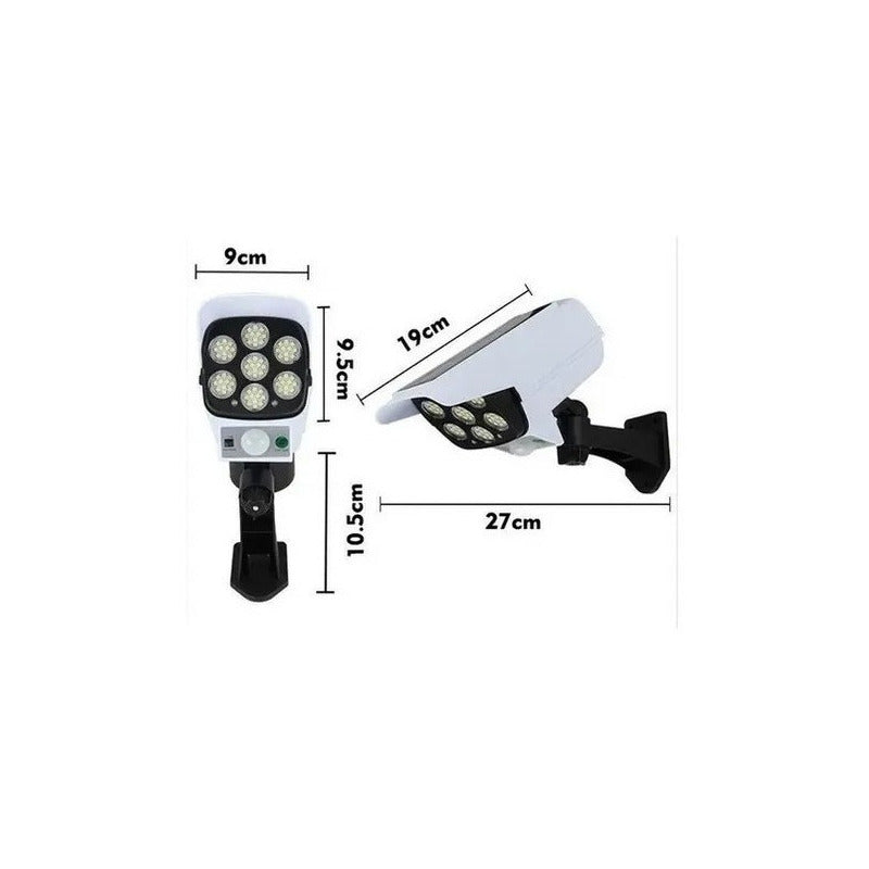 Lámpara Led Panel Solar Y Sensor De Movimiento Tipo Cámara