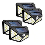 Lampara De Panel Solar Para Exteriores De 100 Led Sensor X4
