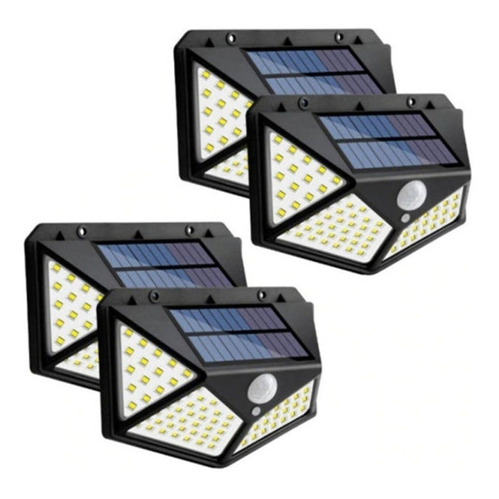 Lampara De Panel Solar Para Exteriores De 100 Led Sensor X4