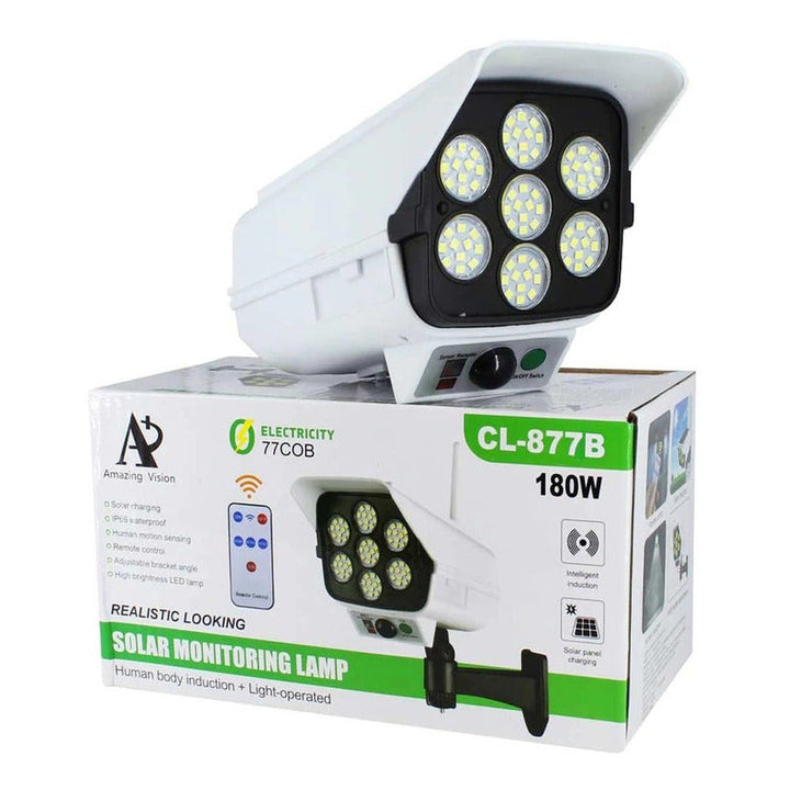 Lámpara Led Panel Solar Y Sensor De Movimiento Tipo Cámara