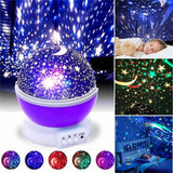 Lampara Proyector Rotatoria Cielo Estrellas Noche Alumbra Color De La Estructura Morada