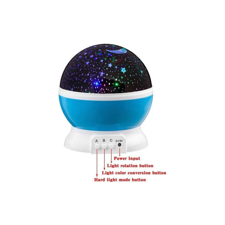 Lampara Rotatoria Proyector Cielo Estrellas Noche Dormir Luz Estructura Unisex