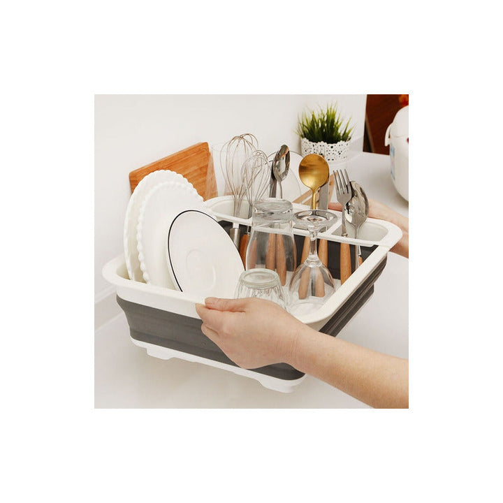 Secaplatos Escurridor De Platos Silicona Plegable Vajilla Color Gris