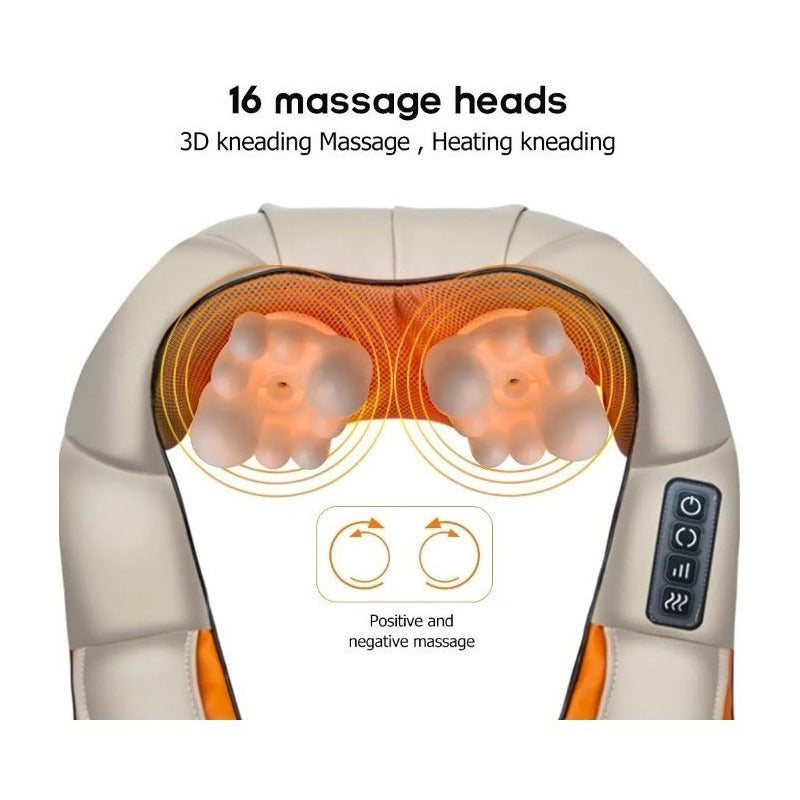 Masajeador Corporal Cervical Cuello Espalda Brazos Electrico Color Beige
