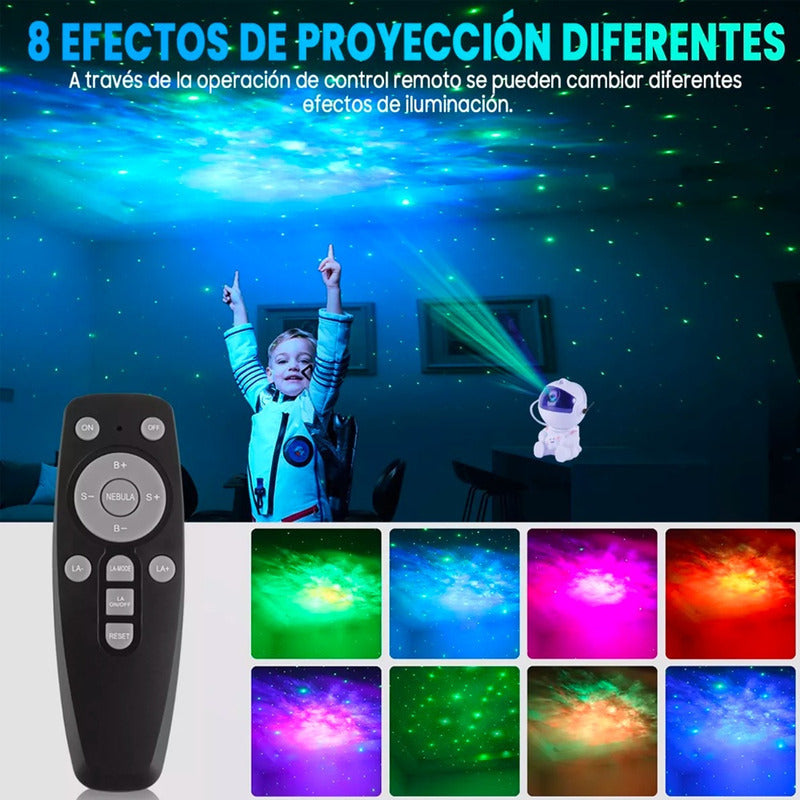 Lámpara De Proyector Galaxias Astronauta Luz Nocturna