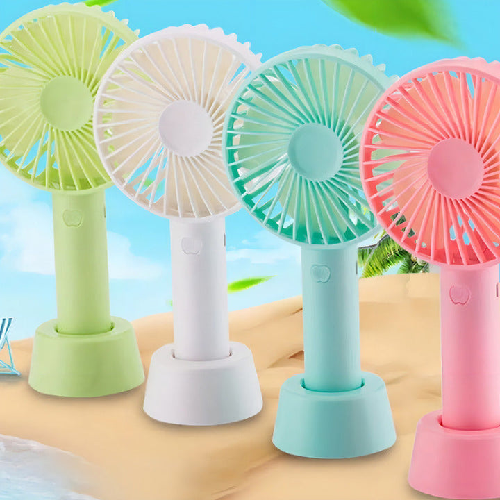 Mini Ventilador Portátil Recargable De Mano, Mesa Compacta Usb, Estructura Azul