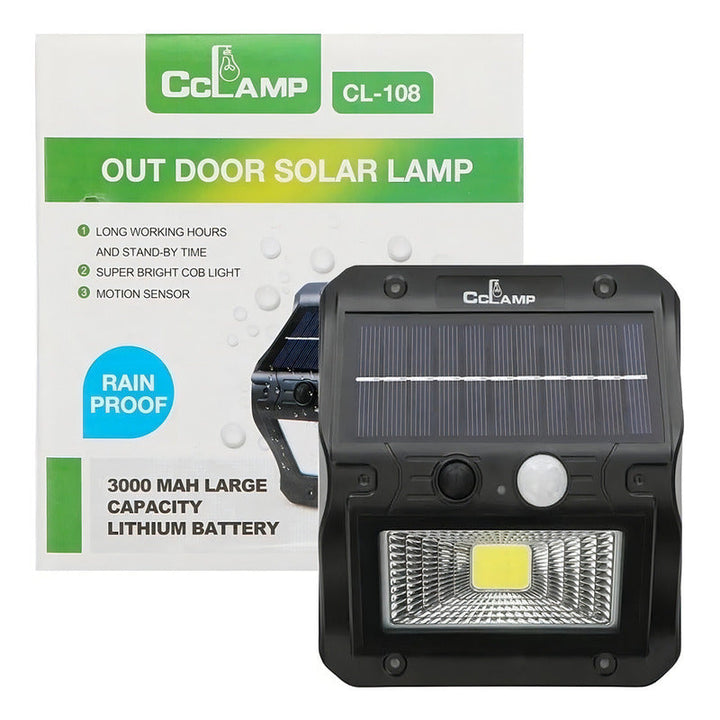 Lampara Reflector Solar Sensor Resistente A Salpicadura 108 Color De La Carcasa Negro