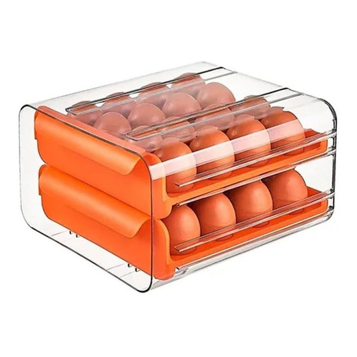 Canasta Porta Huevos Organizador X24 Con Tapa Cocina Nevera