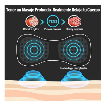 Mini Parche Masajeador Electrico Corporal Portátil Color Negro