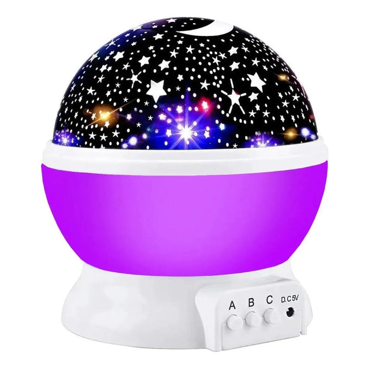 Lampara Proyector Rotatoria Cielo Estrellas Noche Alumbra Color De La Estructura Morada