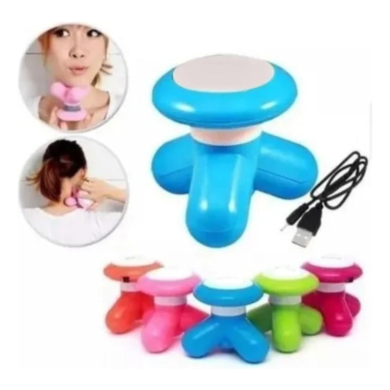 Mini Masajeador Eléctrico Azul Mimo Para Cuerpo, Cuello Y Espalda