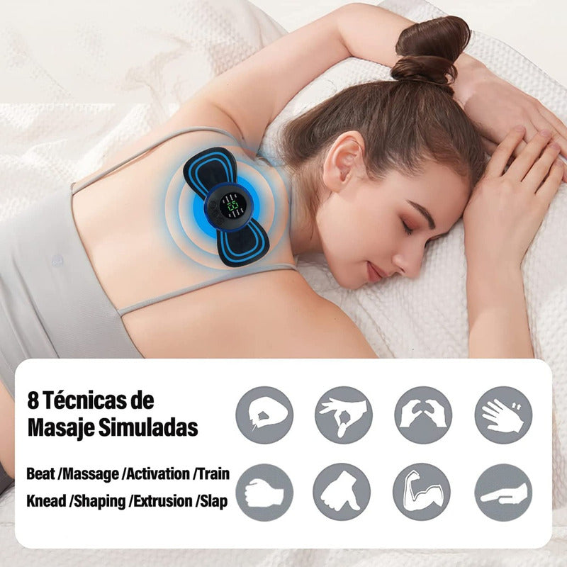 Mini Parche Masajeador Electrico Corporal Portátil Color Negro