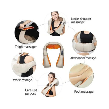 Masajeador Corporal Cervical Cuello Espalda Brazos Electrico Color Beige