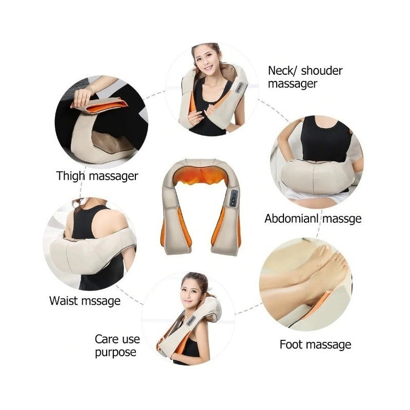 Masajeador Corporal Cervical Cuello Espalda Brazos Electrico Color Beige