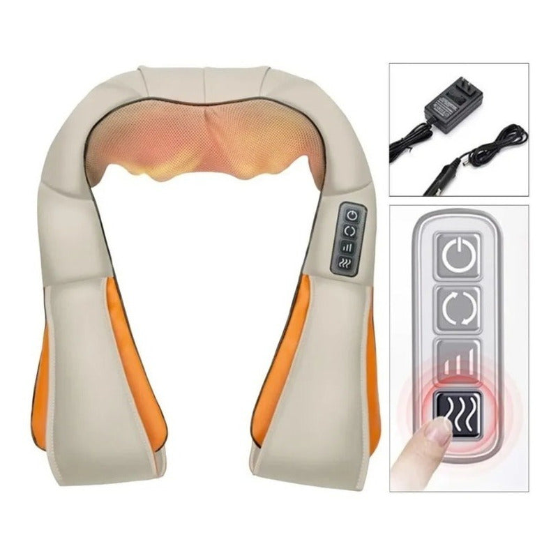 Masajeador Corporal Cervical Cuello Espalda Brazos Electrico Color Beige