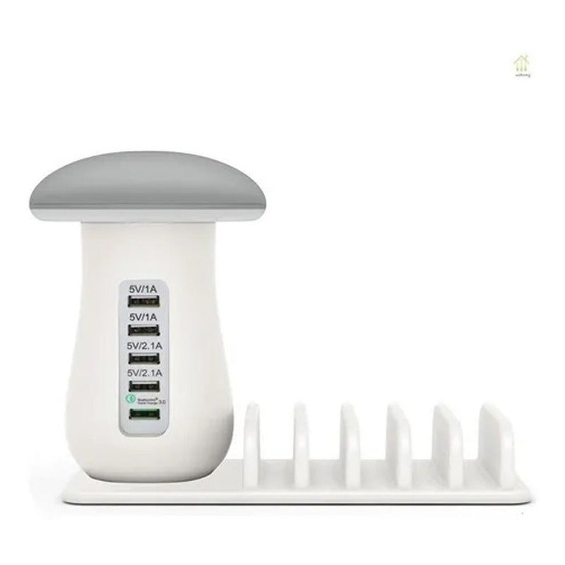 Estación Carga 5 Puertos Usb 3.0 Hongo Lampara Soporte Cable