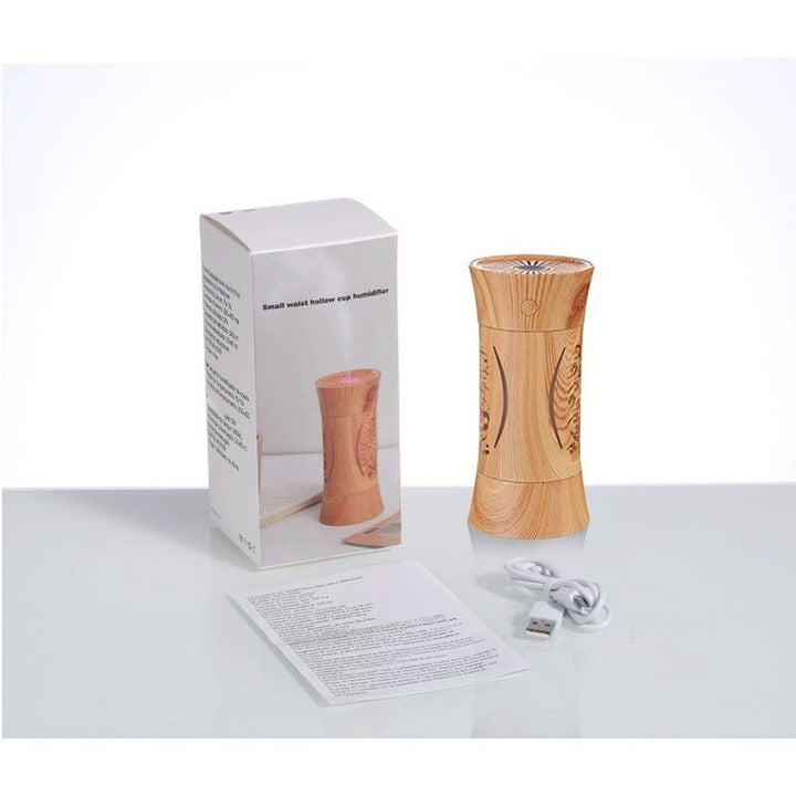 Difusor Tipo Madera - Humidificador Con Luz De Color Cafe