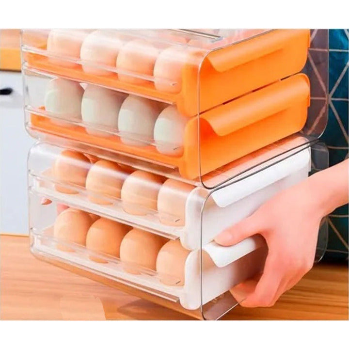 Canasta Porta Huevos Organizador X24 Con Tapa Cocina Nevera