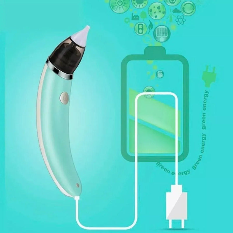 Aspirador Nasal Para Bebes, Saca Mocos, Extractor Eléctrico Color Verde