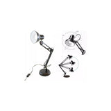 Lampara De Escritorio Doble Uso Articulada Pie + Soporte Color De La Estructura Negra