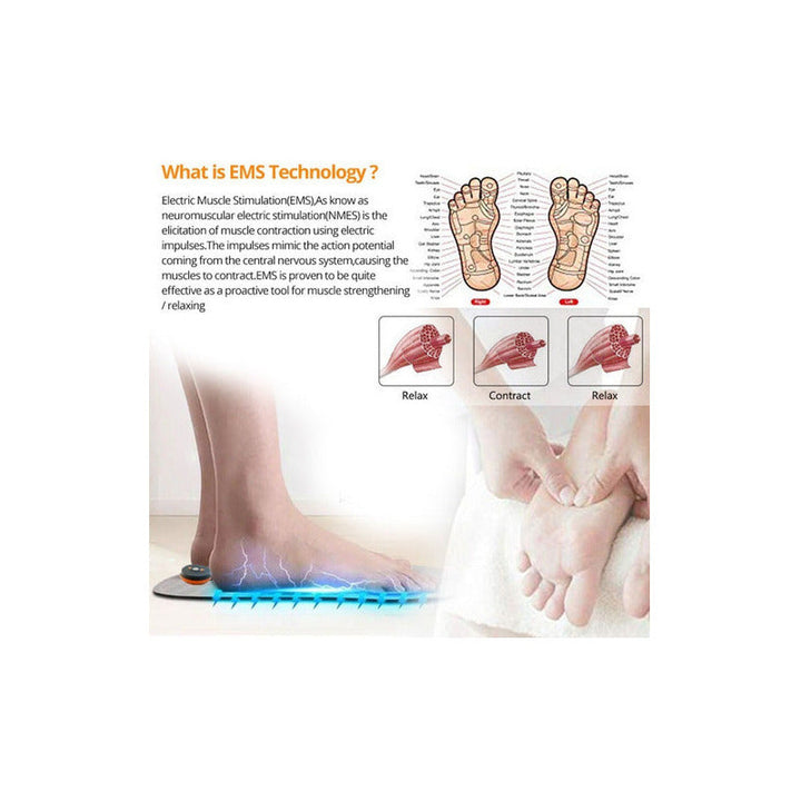 Tapete Estimulador Muscular Pulso Eléctrico Pés Pernas Usb C Color Negro 110v/220v