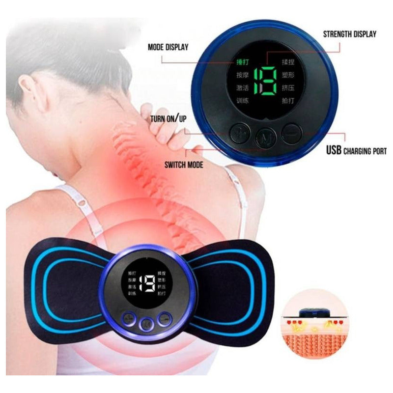 Masajeador Portátil Recargable Para Dolor De Espalda, Cuello Y Espalda, Color Negro
