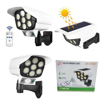 Lámpara Led Panel Solar Y Sensor De Movimiento Tipo Cámara