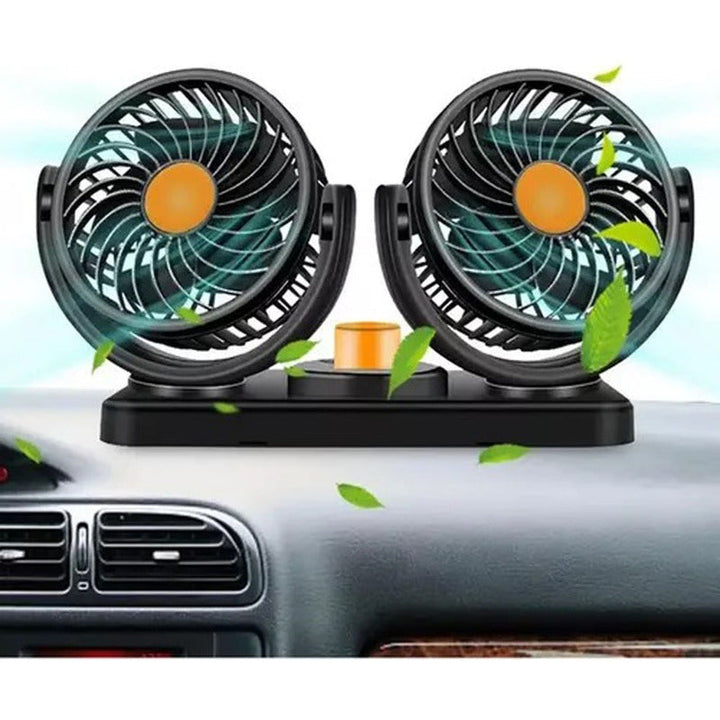Ventilador Dual Para Carro Auto Interior 360° Cigarrera