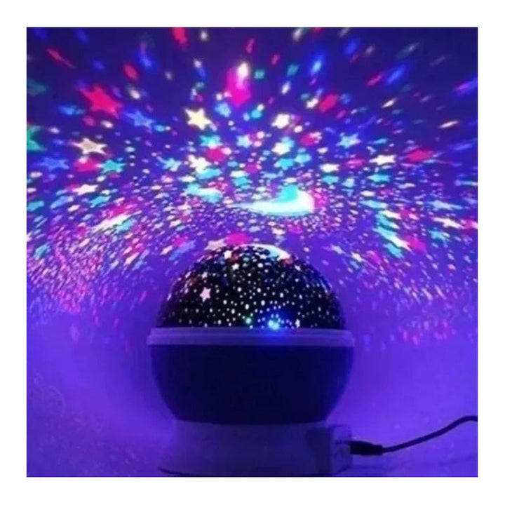 Lampara Velador Estrellas Y Lunas Giratorio Proyector Color De La Estructura Azul