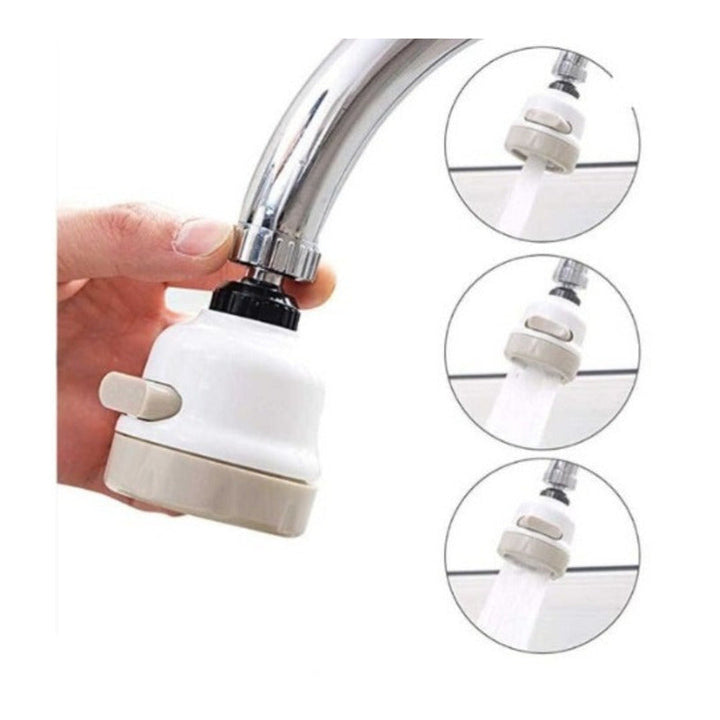 Grifo Ahorrador Giratorio360 Grados Lavaplato Con Extensor Acabado Acero Inoxidable Color Blanco