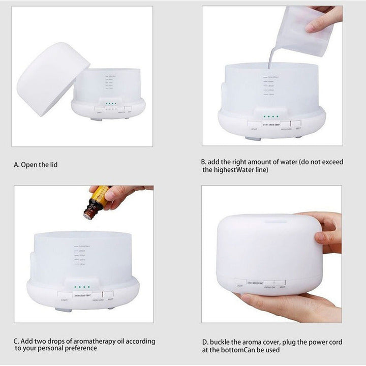 Humidificador Ambientador Difusor De Aroma Luz Led + Control