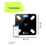 Bascula Balanza Pesa En Vidrio Digital Bluetooth One Pixel Color Negro