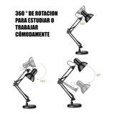 Lampara De Mesa Escritorio Brazo Flexible Metal Color De La Pantalla Negra