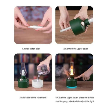 Difusor De Aromas Humidificador Lampara Retro + Esencia