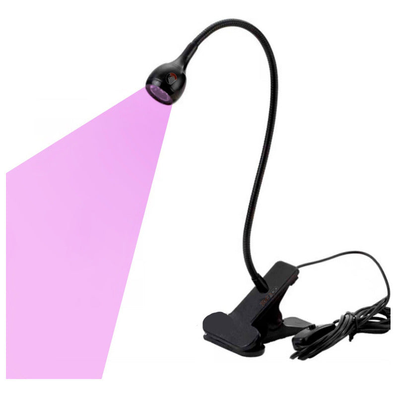 Lampara Uv Led De Secado De Uñas Brazo Flexible Y Clip Color