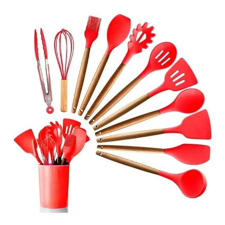 Set Utensilios 12 Pz Juego De Cocina Siliconados Duraderos