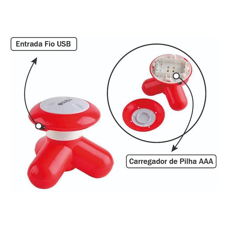Mini Masajeador Eléctrico Azul Mimo Para Cuerpo, Cuello Y Espalda
