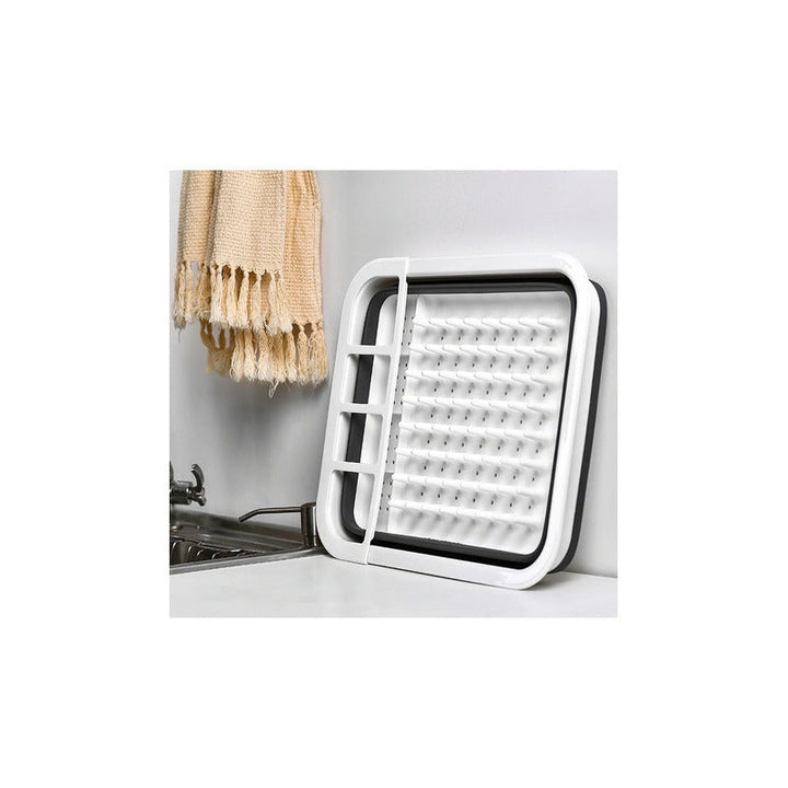 Secaplatos Escurridor De Platos Silicona Plegable Vajilla Color Gris