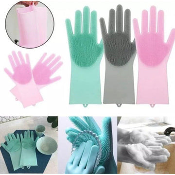 Guantes Silicona Multiusos Lava Vajilla Mascotas