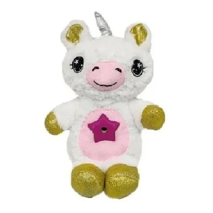 Peluch Luminoso Star Belly Proyector De Luz Unicornio Blanco