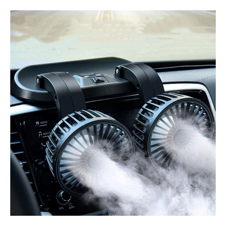 Ventilador Doble Autos Camionetas Tráiler Abanico Con Usb